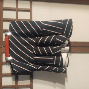 Express Navy, White, and Red Ruffled  Asymmetrical Mini Skirt Sz 12